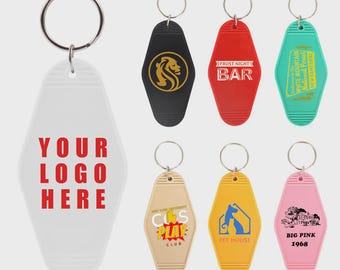 Llavero retro de motel personalizado - Llaves con impresión UV estilo vintage (50 unidades)