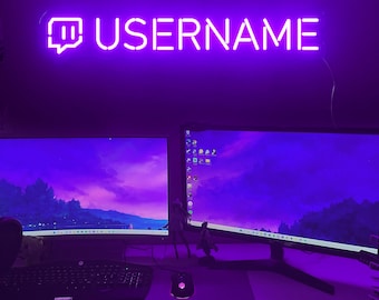 Custom Twitch Username Neon Sign Gamer Tag Led Neon Sign Personalized Gift for Gamers Twitch Sign Game Room Decor Gaming Wall Decor Light