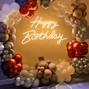 Alles Gute zum Geburtstag Neon Schild Benutzerdefinierte Acryl Flex Neon Geburtstag Party Neon Led Zeichen Neonlicht für Wand Neon Schild Bar Geburtstagsgeschenk Beleuchtung