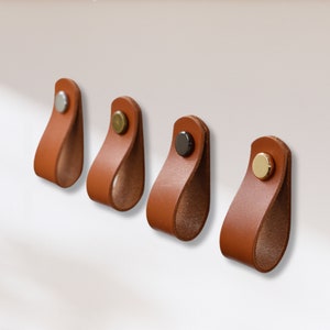 Leather Pulls / Leather Drawer Pull / Leather Door Handle / Leather Cupboard Pulls / Furniture Drawer Pull / Leather Dresser Handles/ Pull