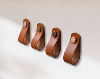 Leather Pulls / Leather Drawer Pull / Leather Door Handle / Leather Cupboard Pulls / Furniture Drawer Pull / Leather Dresser Handles/ Pull