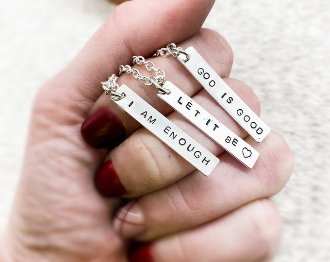 God is Good, Let it Be, I am Enough, Silver Necklace, Western, Country, Southern, Jesus, Bible, Religious, Boho, Gift, Birthday, Christmas