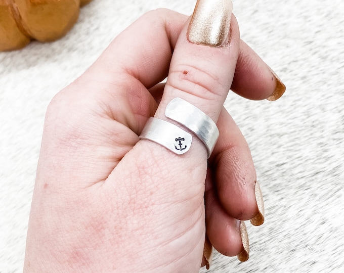 I Refuse To Sink Wrap Ring, Inner Stamped, Strength, Independent, Country, Boho, Southern, Cowboy, Cowgirl, Gift, Birthday, Christmas