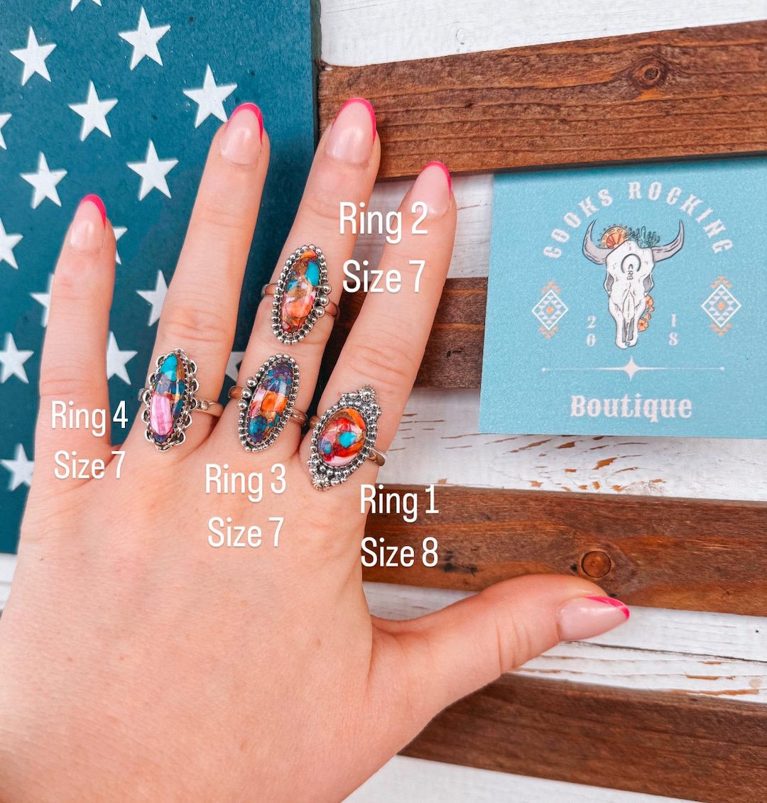 Spiny Oyster and Turquoise Ring