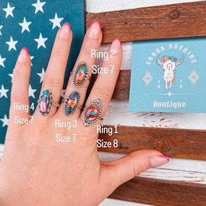 Spiny Oyster Turquoise Rings