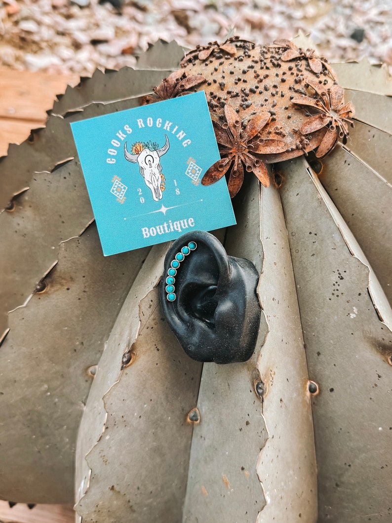 Rusty Ear Susie Mae Turquoise Ear Climber - Etsy