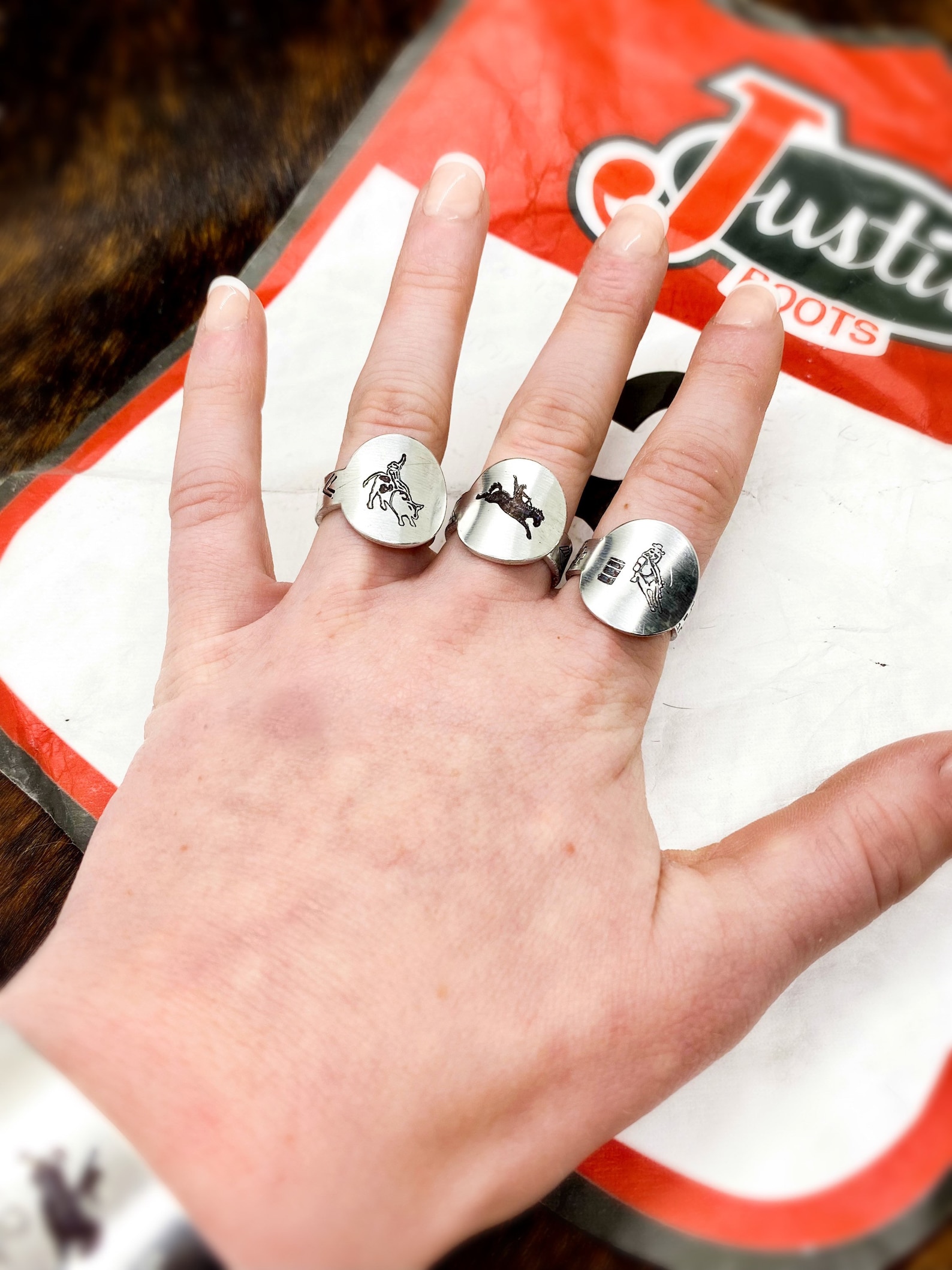 Wild Rodeo Disc Ring Collection Bronc Rider Bull Rider Etsy