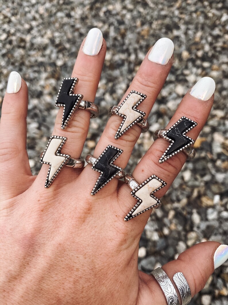 Lightning Bolt Rings Etsy