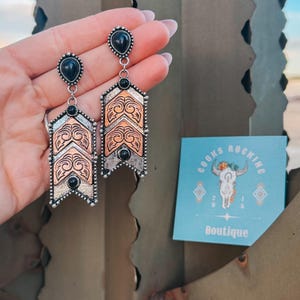 Whiskey Bronze Chevron Studs