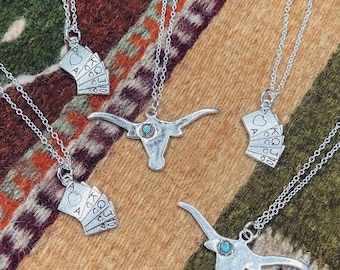 Deck of Cards Longhorn Turquoise Necklaces