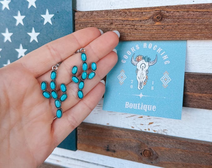 Turquoise Saguaro Earrings