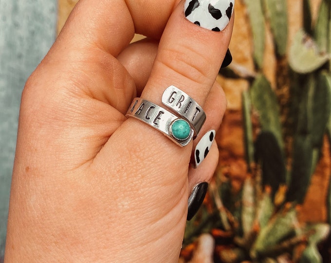 Grit & Grace Turquoise Wrap Ring, Western, Country, Southern, Cowboy, Cowgirl, Gift, Birthday, Christmas, Aztec