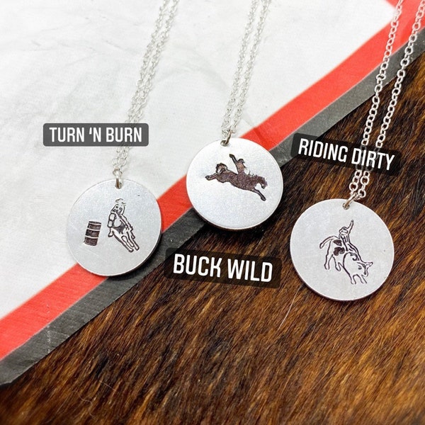 Wild Rodeo Necklace Collection, Bull Rider, Bronc Rider, Barrel Racer, Western, Country, Southern, Cowboy, Cowgirl, Gift, Birthday