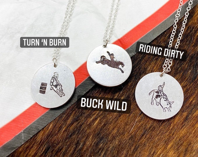 Wild Rodeo Necklace Collection, Bull Rider, Bronc Rider, Barrel Racer, Western, Country, Southern, Cowboy, Cowgirl, Gift, Birthday