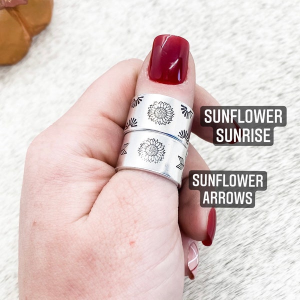 Sunflower Collection Rings, Western, Country, Boho, Gypsy, Hippie, Southern, Cowboy, Cowgirl, Gift, Birthday, Christmas, Aztec