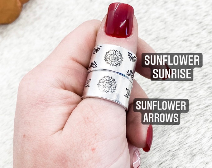 Sunflower Collection Rings, Western, Country, Boho, Gypsy, Hippie, Southern, Cowboy, Cowgirl, Gift, Birthday, Christmas, Aztec