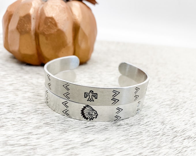 Thunderbird Indian Chief Aztec Cuff Bracelet, Western, Country, Boho, Southern, Cowboy, Cowgirl, Gift, Birthday, Christmas, Gypsy, Hippie