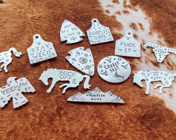 Hair on Hide Stamped Keychain