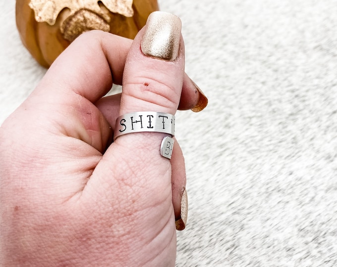 Shit’ll Buff Wrap Ring, Western, Country, Southern, Cowboy, Cowgirl, Gift, Birthday, Christmas, Cussing, Funny, Ring, Hand Stamped, Boho