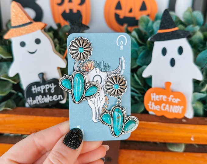 Turquoise Saguaro Stud Earrings