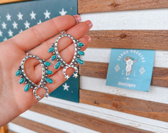 Turquoise Squash Blossom Earrings