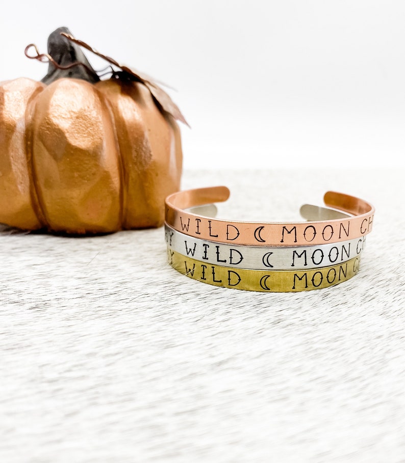 Southern Cowboy Gypsy Stay Wild Moon Child Aztec Stars Moon Cuff Brass Copper Country Gift Western Aluminum Cowgirl Boho