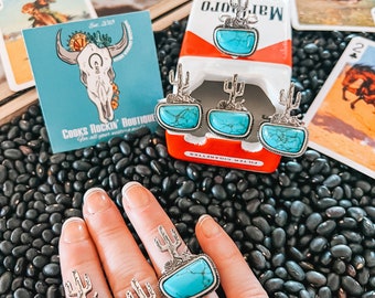 Turquoise AZ Saguaro Cuff Ring
