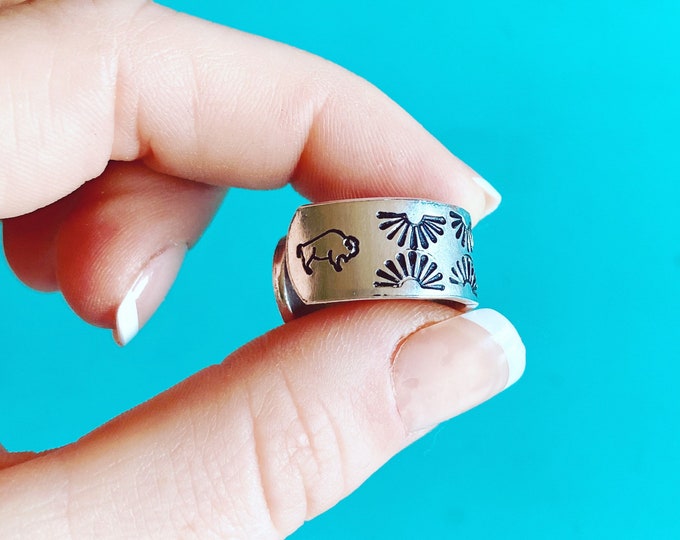 Buffalo Sunset Aluminum Stamp Ring