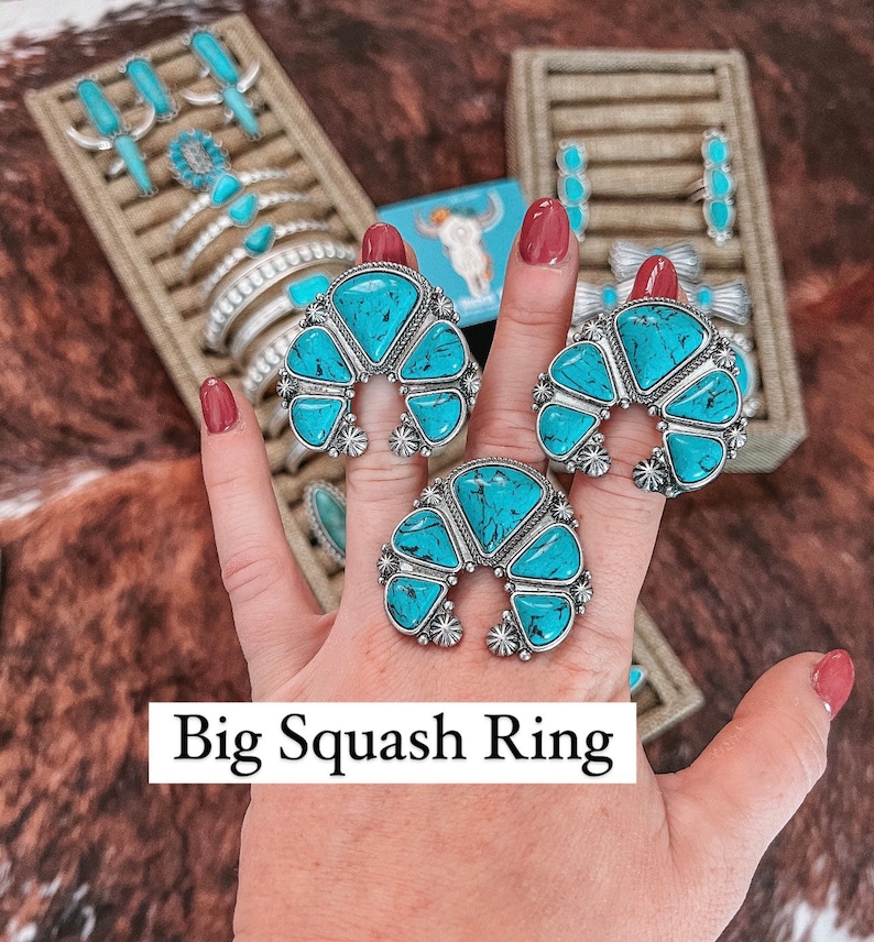 Turquoise Statement Rings Etsy
