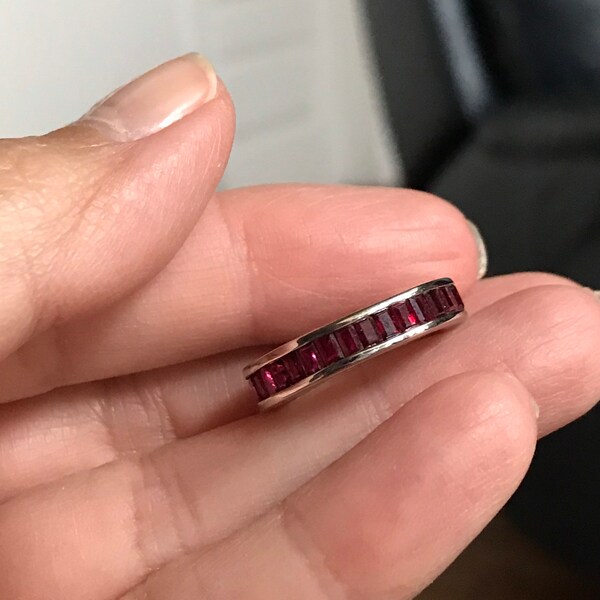Beautiful 14k Ruby Eternity Band Ring size 6.25