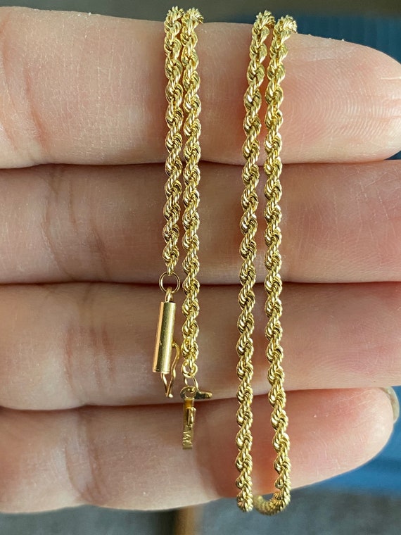 14K Vintage Rope Chain 24” - image 4