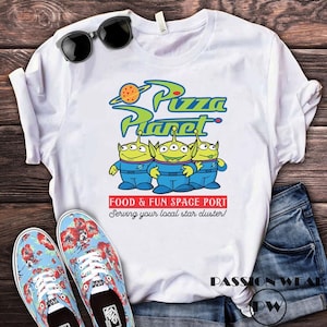 Disney Pizza Planet Toy Story Shirts, Food & Fun Space Port, Disney Toy Aliens Shirt, Little Green Men, Toy Story Group Tee, Pizza Planet