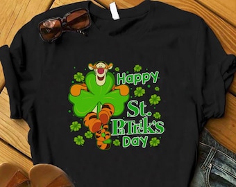 Tigger Happy St Patricks Day Shirt, St. Patrick's Day Disney Shirt, St. Patrick's Day Tigger Shirt, Irish Gift, Shamrock Shirt, Tigger Shirt