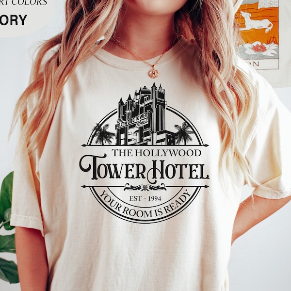 Chemise Tower of Terror, chemises Disney pour hommes et femmes, chemises de famille Disney, Tower Hotel, chemise des studios d'Hollywood, chemise des parcs Disney