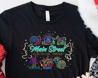 Main Street Electrical Parade Neon Shirt, Main Street Magic Shirt, Electrical Parade Shirt, Family Vacation Shirt, Disney Group shirts