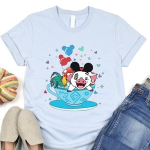 Pua And Hei Hei Shirt, Pua & Hei Hei In Teacup Shirt, Moana Churro Shirt, Mickey Balloon, Moana's Pet, Matching Disney Vacation Shirt