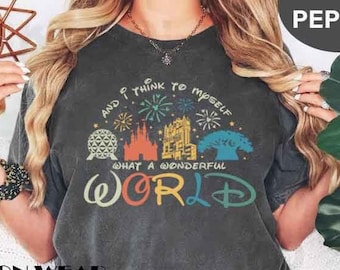 What A Wonderful World Shirt, Magic Kingdom Shirt, Disney Inspired, Epcot Family Trip Shirt, Happiest Place On Earth, Magical Vacation Tee