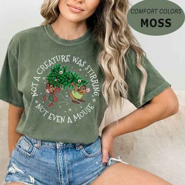 Cute Jaq and Gus Christmas Lights Shirt, Not A Creature Was Stirring Shirt, Jaq and Gus Gus Christmas Sweatshirt, Cinderella Christmas Tee