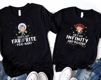 She’s My Favorite Yee-Haw, He’s My Infinity And Beyond Shirt, Toy Story Couple Tee, Buzz Lightyear, Jessie Cowgirl, Disney Couple Shirts