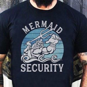 Mermaid Security Shirt, Merdad Shirt, Geschenkidee für Papa, Vatertagsgeschenk, Meerjungfrau Geburtstagsparty, Mermaid Dad Shirt, Meerjungfrau Party T-Shirt