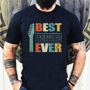 Best Guitar Dad Ever Shirt Vintage Fathers Day Gift Music - Etsy