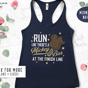 Run Like There's A Mickey Bar At The Finish Line, Mickey Food Tank Top, Disney Marathon Tank, Running Tee, Dopey Tank Top, Disney Run Shirt