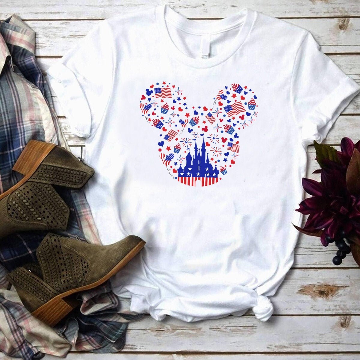 Mickey American Head 4th of July Shirts 