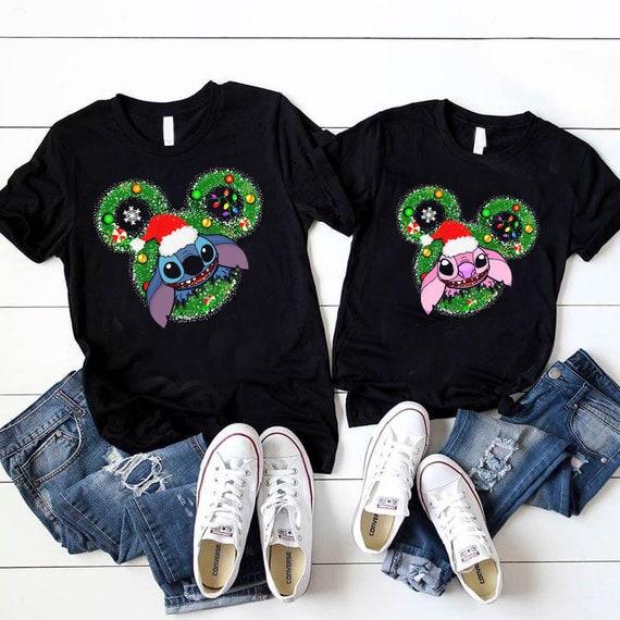 stitch and angel couple shirt