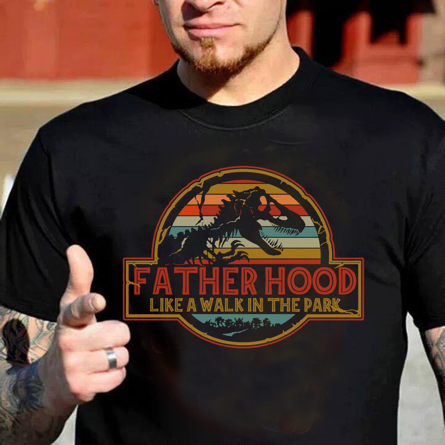Fatherhood jurassic park shirt Clearance