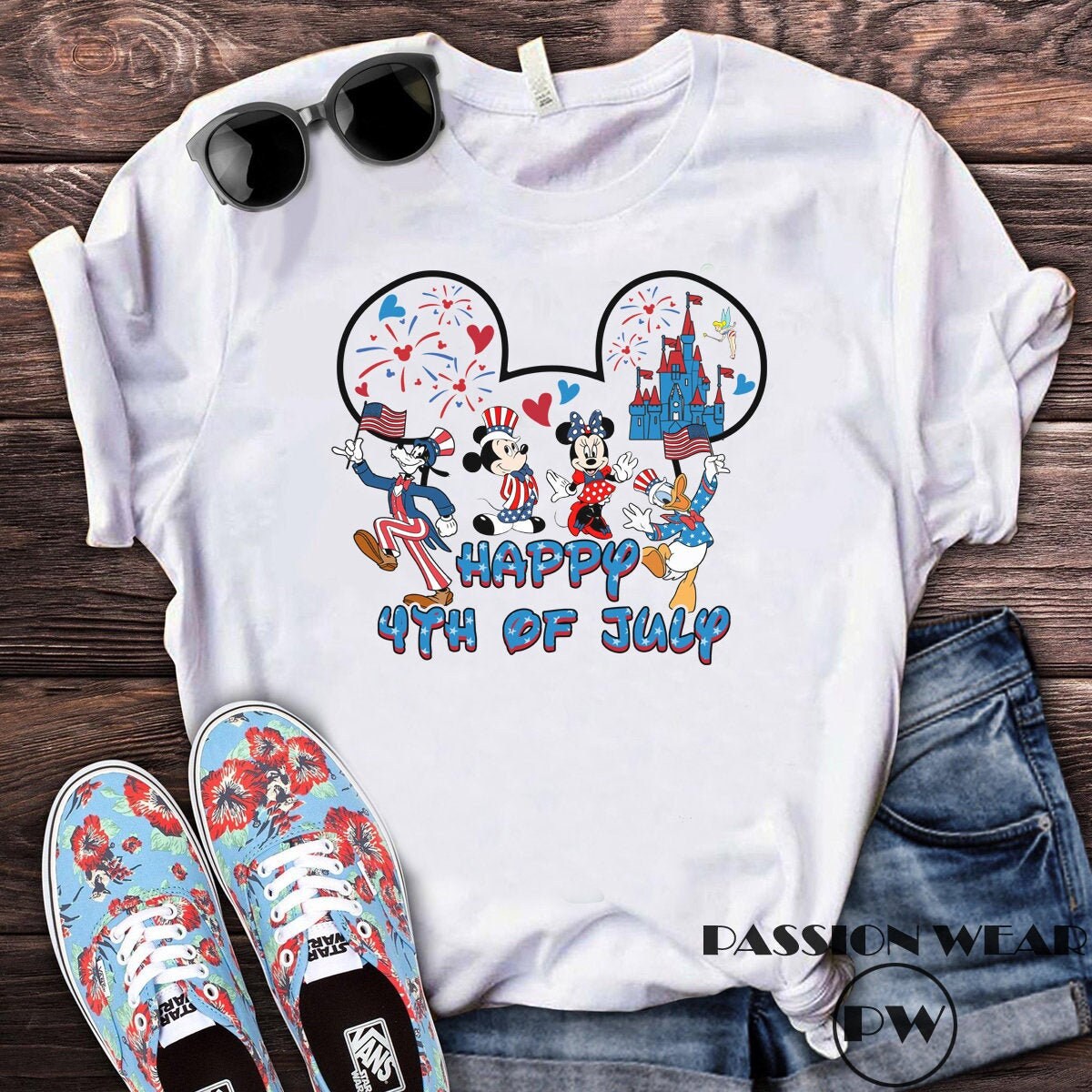 Mickey American Head 4th of July Shirts 