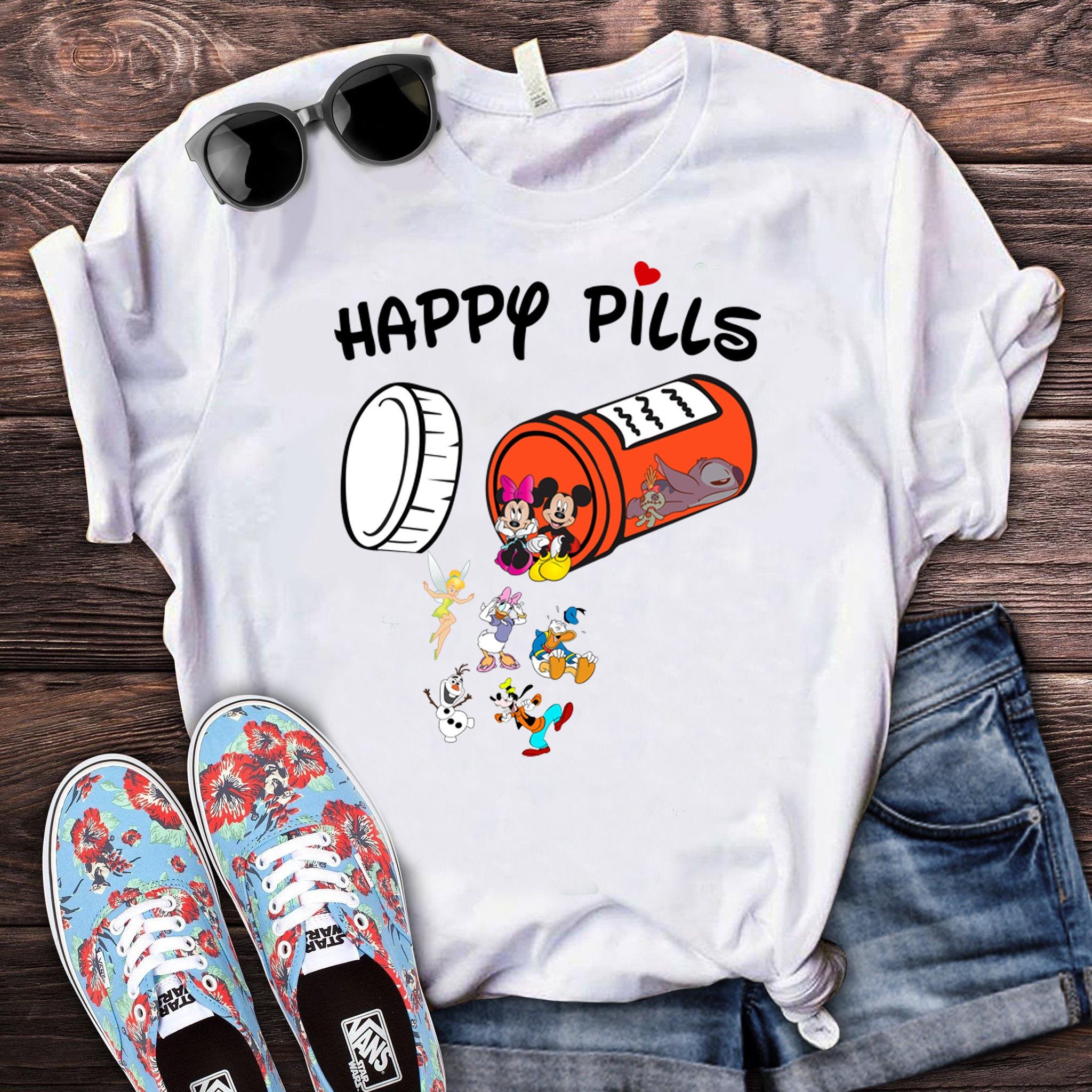 Happy Pills Disney Shirt Disney Inspired Cute Disney Etsy
