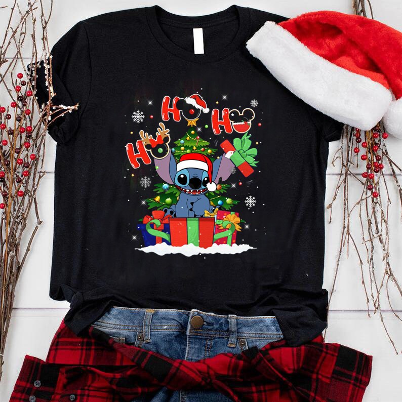 Christmas 2022 Fgi Ho Ho Ho Stitch Christmas Shirt, Stitch Christmas Disney Vacation Shirt,  Christmas Gifts, Snowmen, Snowflake, Reindeer, Stitch Shirt 2022
