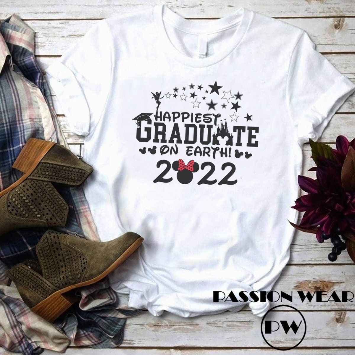 Happiest Graduate On Earth Disney Graduation Shirt Minnie Etsy Sweden
