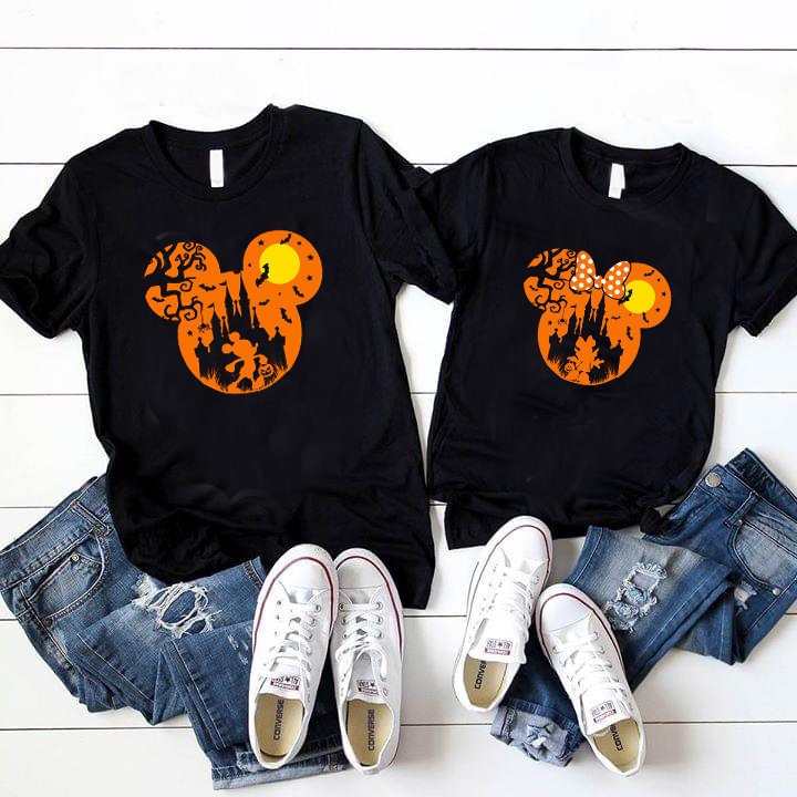 Discover Mickey & Minnie Halloween Shirt, Halloween Disney Couple Shirt